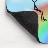 Strichmännchen auf einem Regenbogen Mousepad (Ecke)