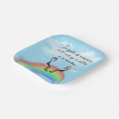 Strichmännchen auf einem Regenbogen Pappteller (Gewinkelt)