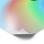 Strichmännchen auf einem Regenbogen sitzend Fotodruck (Ecke)