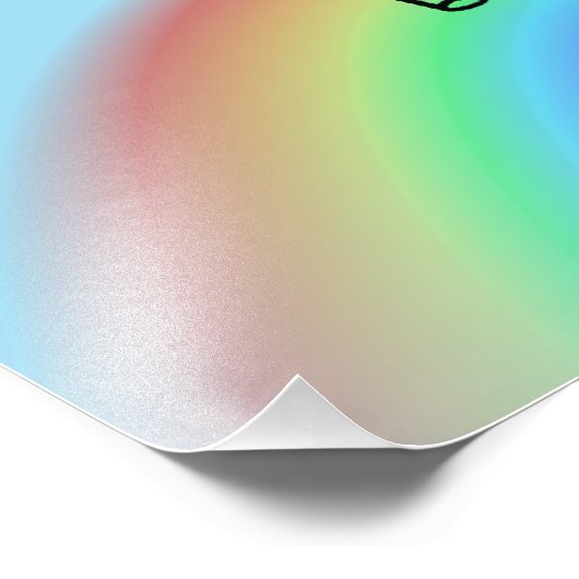 Strichmännchen auf einem Regenbogen sitzend Fotodruck (Ecke)