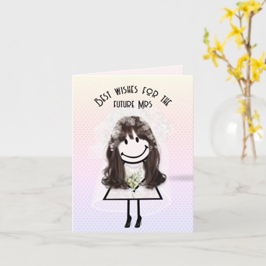 Strichmännchen auf Herz Karte (Gelbe Blume)