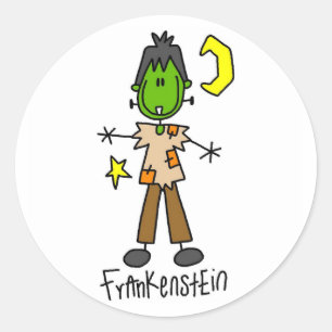 Strichmännchen-Aufkleber Halloweens Frankenstein Runder Aufkleber
