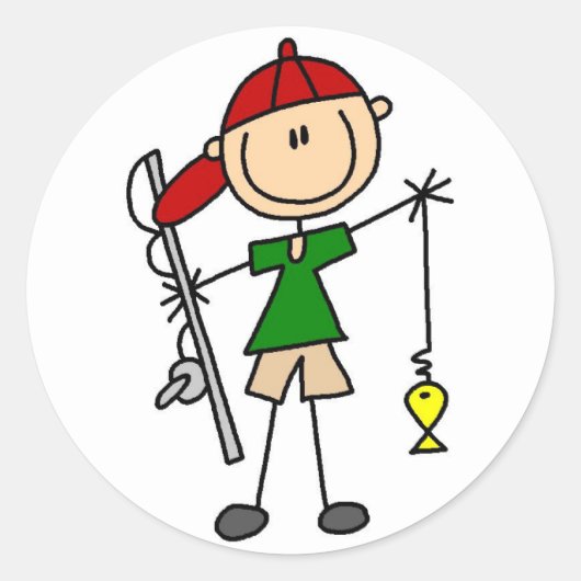 Strichmännchen-Aufkleber Runder Aufkleber (Vorderseite)