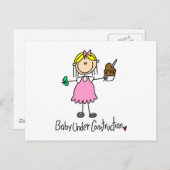 Strichmännchen Baby im Bau Postkarte (Vorne/Hinten)