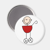 Strichmännchen Baby in Carriage Magnet (Vorderseite/Rückseite)