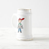 Strichmännchen backt Kekse Bierglas (Vorderseite Links)