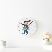Strichmännchen backt Kekse Runde Wanduhr (Zuhause)