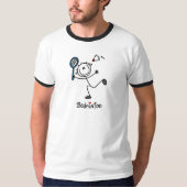 Strichmännchen-Badminton-T - Shirts und Geschenke (Vorderseite)