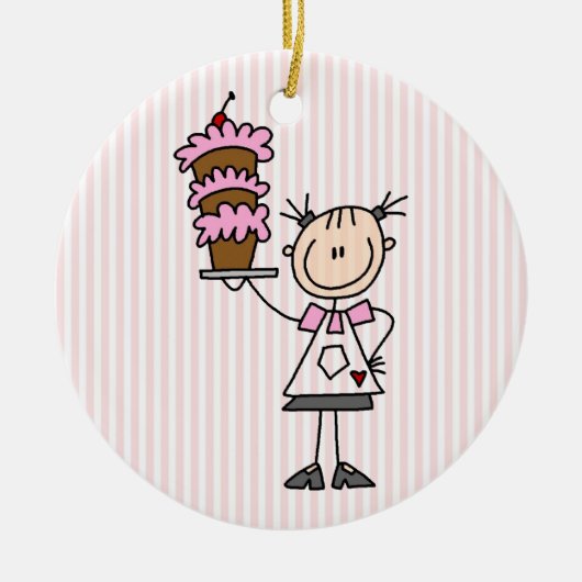 Strichmännchen Baker Keramikornament (Vorne)