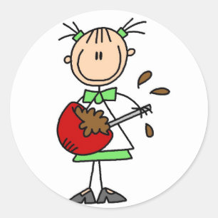 Strichmännchen Baker Mixing Batter Runder Aufkleber