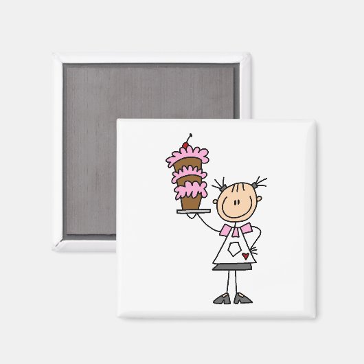 Strichmännchen Baker Tshirts und Geschenke Magnet (Vorderseite/Rückseite)