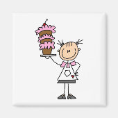 Strichmännchen Baker Tshirts und Geschenke Magnet (Vorne)