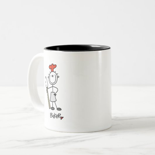 Strichmännchen Baker Zweifarbige Tasse (Vorderseite Links)
