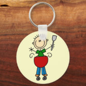 Strichmännchen Barbequeme T - Shirt und Geschenke Schlüsselanhänger (Vorderseite)