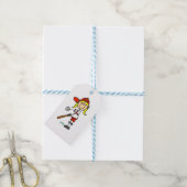 Strichmännchen-Baseball auf dem Bat-Gift-Tags Geschenkanhänger (Mit Garn)