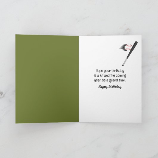 Strichmännchen Baseball Player Karte (Innenseite)