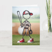 Strichmännchen Baseball Player Karte (Vorderseite)
