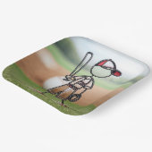 Strichmännchen Baseball-Spieler in Red Sneakers Pappteller (Gewinkelt)