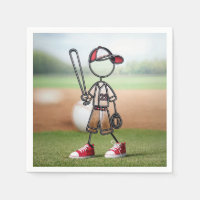 Strichmännchen Baseball-Spieler in Red Sneakers