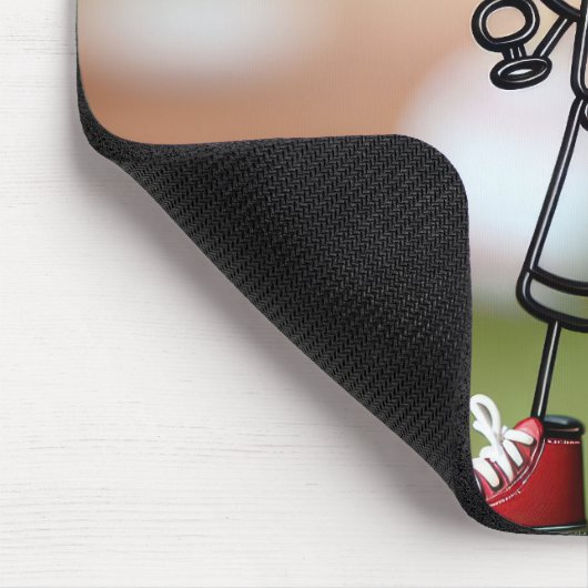 Strichmännchen Baseball-Spieler mit roten Sneakers Mousepad (Ecke)