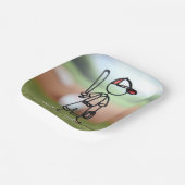 Strichmännchen Baseball-Spieler mit roten Sneakers Pappteller (Gewinkelt)