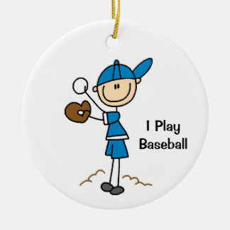Strichmännchen Baseballspieler Junge Keramik Ornament
