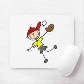 Strichmännchen Baseballspieler Mauspad (Mit Mouse)