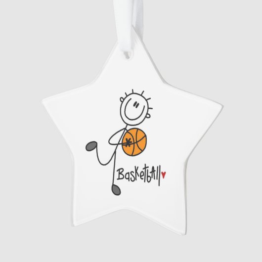 Strichmännchen Basketball Player Ornament (Vorderseite)