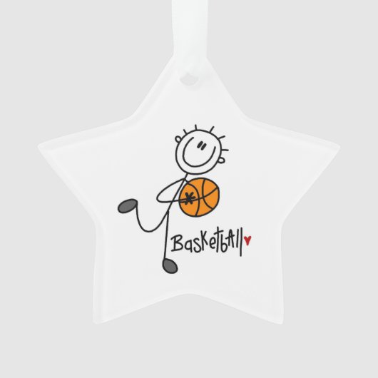 Strichmännchen Basketball Player Ornament (Vorderseite)