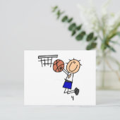 Strichmännchen Basketball Sink T-Shirs und Geschen Postkarte (Stehend Vorderseite)