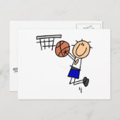 Strichmännchen Basketball Sink T-Shirs und Geschen Postkarte (Vorne/Hinten)
