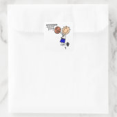 Strichmännchen Basketball Sink T-Shirs und Geschen Quadratischer Aufkleber (Tasche)