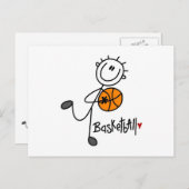 Strichmännchen Basketball T - Shirt und Geschenke Postkarte (Vorne/Hinten)