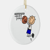 Strichmännchen-Basketball-Wanne T-shirs und Keramik Ornament (Rechts)