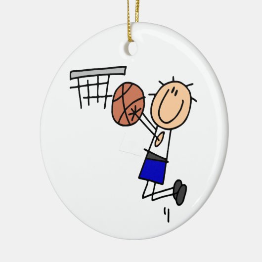 Strichmännchen-Basketball-Wanne T-shirs und Keramik Ornament (Links)