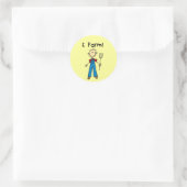 Strichmännchen Bauer Tshirts und Geschenke Runder Aufkleber (Tasche)