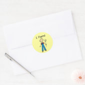 Strichmännchen Bauer Tshirts und Geschenke Runder Aufkleber (Umschlag)
