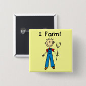 Strichmännchen-Bauers-T-Shirts und Geschenke Button (Vorne & Hinten)