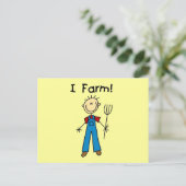 Strichmännchen-Bauers-T-Shirts und Geschenke Postkarte (Stehend Vorderseite)