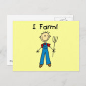 Strichmännchen-Bauers-T-Shirts und Geschenke Postkarte (Vorne/Hinten)