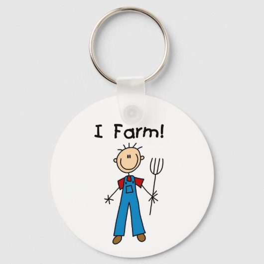 Strichmännchen-Bauers-T-Shirts und Geschenke Schlüsselanhänger (Vorderseite)