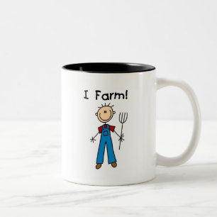 Strichmännchen-Bauers-T-Shirts und Geschenke Zweifarbige Tasse