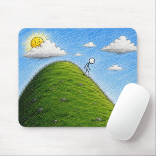 Strichmännchen beim Bergabgehen Mousepad