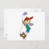 Strichmännchen Bergsee-Zauber Postkarte (Vorne/Hinten)