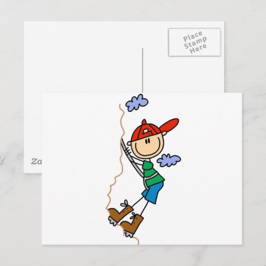 Strichmännchen Bergsee-Zauber Postkarte (Vorne/Hinten)