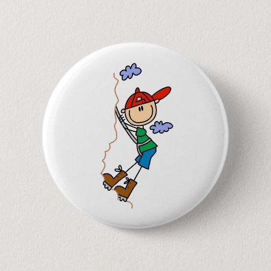 Strichmännchen-Bergsteiger-Knöpfe Button (Vorderseite)