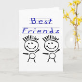 Strichmännchen Best Friends Karte (Gelbe Blume)