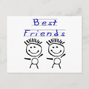 Strichmännchen Best Friends Postkarte
