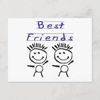 Strichmännchen Best Friends Postkarte
