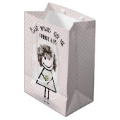 Strichmännchen Birde in Sneakers on Hearts Mittlere Geschenktüte (Vorderseite Schrägansicht)